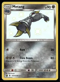 2019 Pokemon Hidden Fates SV31 Metang Shiny Holo NM - Image 1