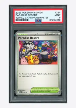 Pokemon PSA 9 Paradise Resort 2025 SVP 224 World Championships '25 English - Image 1