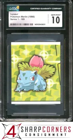 1998 MERLIN POKEMON SERIES 1 #189 IVYSAUR CGC 10 - Image 1