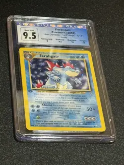 Pokemon CGC 9.5 GEM Neo Genesis Feraligatr 1ST EDITION HOLO #4 CGC 10 UPGRADE 💎 - Image 3