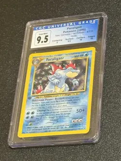 Pokemon CGC 9.5 GEM Neo Genesis Feraligatr 1ST EDITION HOLO #4 CGC 10 UPGRADE 💎 - Image 4