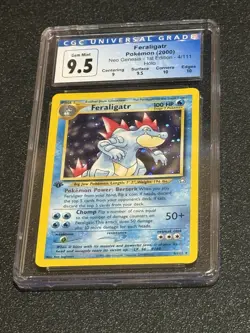 Pokemon CGC 9.5 GEM Neo Genesis Feraligatr 1ST EDITION HOLO #4 CGC 10 UPGRADE 💎 - Image 5