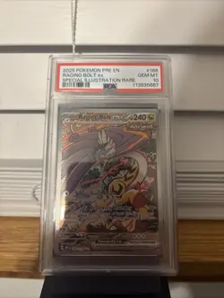 2025 POKEMON PRE EN-PRISMATIC EVOLUTIONS #166 RAGING BOLT EX SIR PSA 10 GEM MINT - Image 1