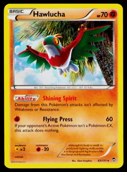 Hawlucha Holo #63/111 Holo Rare Pokemon XY - Furious Fists NM - Image 1