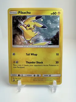 2017 Pokemon Sun & Moon Black Star Promo SM98 Pikachu Cosmos Holo NM - Image 1