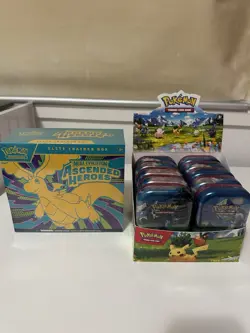 Pokemon TCG Ascended Heros ETB & Mini Tin Display 🔥 29 Packs Total 🔥 - Image 1