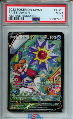 2022 Pokemon Sword & Shield Astral Radiance #TG13 Starmie V PSA 9 - Image 1