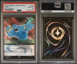 Disney Lorcana Genie On The Job Enchanted 209/204 First Chapter Holo PSA 10 - Image 3