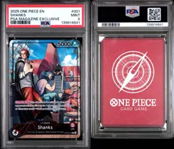 Shanks (2025 PSA Magazine Promo) OP09-001 One Piece Promotion Card PSA 9 - Image 1