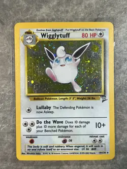 Wigglytuff 019/130 Pokemon TCG Vintage Base Set 2 Holo Rare Card (Heavy Play) - Image 1