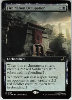 MTG Fire Nation Occupation Extended Art Foil NM Avatar Last Airbender Magic 187 - Image 1
