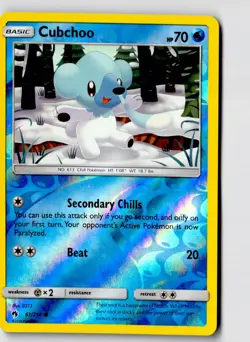 Cubchoo 61/214 Common Lost Thunder Pokemon Reverse Holo Lightly Played - Image 1