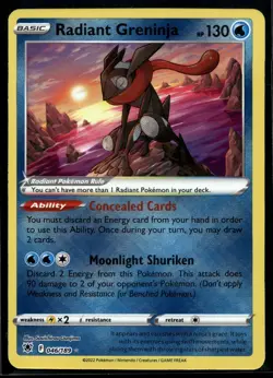 2022 Pokemon Astral Radiance 046 Radiant Greninja NM - Image 1