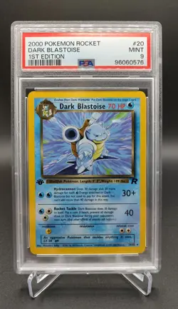 Dark Blastoise 20/82 1st Edition 2000 Pokemon Rocket Pokemon Card PSA Mint 9 - Image 1