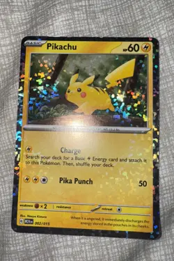 Pokemon Pikachu Basic HP60 Game Card Holo 002/015 - Image 5