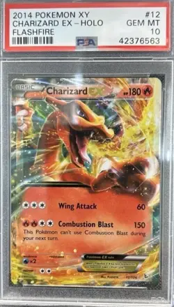 2014 POKEMON XY FLASHFIRE #12 HOLO CHARIZARD EX PSA 10 - Image 1