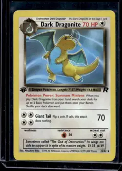 2000 Pokemon Team Rocket First Edition Dark Dragonite #22/82 - Image 1