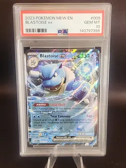 2023 Pokemon Mew 151 Blastoise Ex 009/165 PSA 10 - Image 1