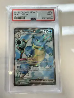 Pokemon TCG 2023 Blastoise EX 184/165 English PSA 9 - Image 1