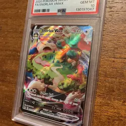 Pokemon 2020 Sword & Shield Snorlax VMAX Full Art Holo #142/202 PSA 10 - Image 3