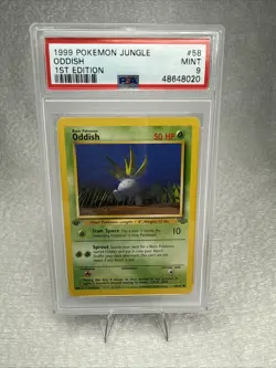 Pokemon Oddish 58/64 1st Edition PSA 9 MINT Jungle - Image 1