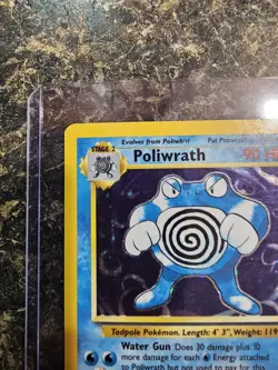 Vintage 1999 Pokemon Base Set Poliwrath 13/102 Holo Card LP - Image 3