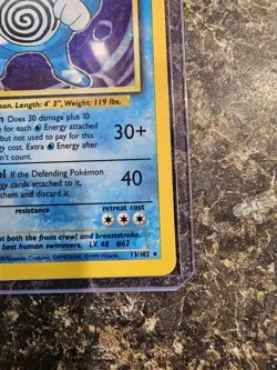 Vintage 1999 Pokemon Base Set Poliwrath 13/102 Holo Card LP - Image 4