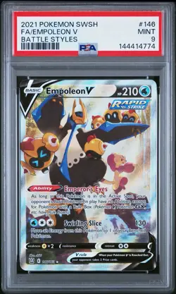 2021 Pokemon Battle Styles Empoleon v #146 Full Alt Art Sword Shield PSA 9 Mint - Image 1