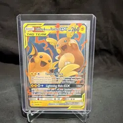Pokemon Raichu & Alolan Raichu GX TAG TEAM Ultra Rare Unified Minds 54/236 Holo… - Image 1