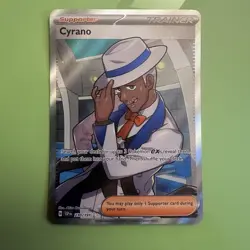 Cyrano 230/191 Ultra Rare Full Art Trainer Holo Pokemon TCG Surging Sparks - Image 1
