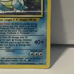 1999 Pokemon Base Set Blastoise 2/102 Holo Creased PSA 1 Contender –Vintage WOTC - Image 5