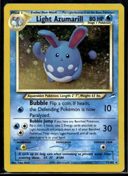 2002 Pokemon Neo Destiny 13 Light Azumarill Holo LP - Image 1