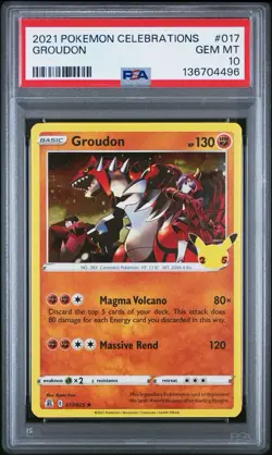 2021 POKEMON CELEBRATIONS #17 GROUDON PSA 10 - Image 1
