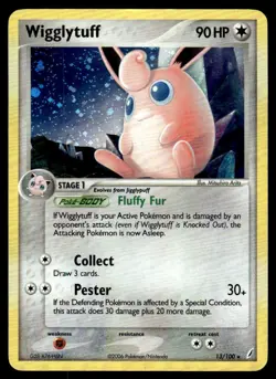 2006 Pokemon - Crystal Guardians Wigglytuff Stage 1/Rare Holo #13 - Image 1
