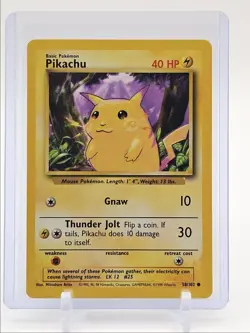 PIKACHU 1999 POKEMON BASE SET COMMON 58/102 Q6476 - Image 1