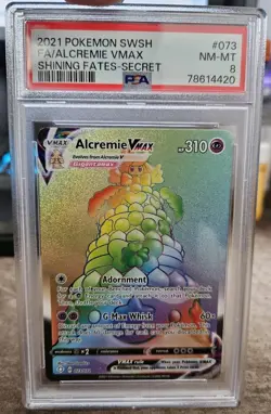 Alcremie VMAX (Secret) 073/072 Shining Fates Holo - Pokemon PSA 8 - Image 1