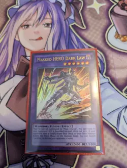 Yugioh Marked Hero Dark Law MZMU Ultra Rare 1st ed Alt Art - Image 1