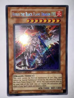Yu-Gi-Oh! Limited Edition Secret Rare Horus The Black Flame Dragon LV8 EEN-ENSE1 - Image 1
