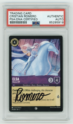 PSA Signed Cristian Romero Disney Lorcana Elsa 39/204 Rise of the Floodborn - Image 1