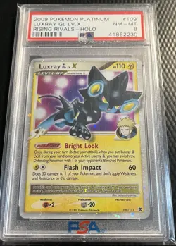 2009 Pokemon Platinum Luxray Holo PSA 8 Rising Rivals Card #109 - Clean Holder - Image 1