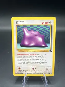 Pokemon TCG Ditto 18/62 Non-Holo Rare Fossil Vintage WOTC Card LP Condition 1999 - Image 2
