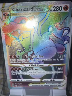 Pokemon TCG Charizard VSTAR Rainbow Secret Rare Card Brilliant Stars 174/172 - Image 1