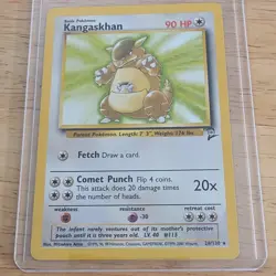 Pokemon Kangaskhan Base Set 2 Rare Regular 21/64 English TCG Card 90 HP - Image 1