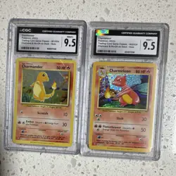 Pokemon CGC 9.5 Mint+ Holo Charmander & Charmeleon Trading Card Game Classic Lot - Image 1