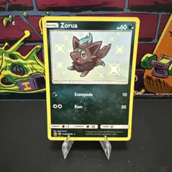 Pokemon Card Zorua SV25/SV94 SM Hidden Fates Baby Shiny Rare Near Mint - Image 1