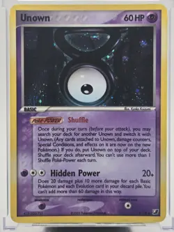 (UNSEEN-V/28) Unown V (R) Pokemon EX Unseen Forces (Holofoil Unown) Card # V/28 - Image 2
