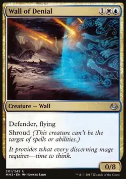 MTG Magic the Gathering Wall of Denial Modern Masters 2017 LP X1 Creature - Image 1