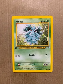 1st Edition Pineco 77/105 Neo Destiny - Common Pokemon Card - NM/Mint - Image 1