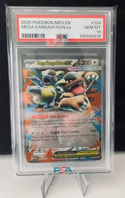 2025 Mega Kangaskhan ex 104/132 Pokemon Evolutions PSA 10 GEM MINT - Image 1