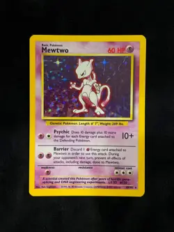 POKEMON TCG 1999 MEWTWO 10/102 BASE SET HOLO RARE EN - LP - Image 1